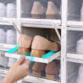 Miniatyrbillede 3 af 5: 1 stk./sæt fortykkede flip-sko transparente skuffeskoæsker i plast, stabelbar opbevaringsboks, skoopbevaringsorganisator