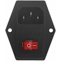 Miniatyrbilde 1 av 5: Ny 3-pin IEC320 C14 AC-inngangshannkontakt med sikringsbryter 10A 250V