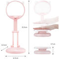 Miniatyrbilde 3 av 5: Skrivebordslampe for jenter, liten rosa LED-ringlys for hjemmekontor, bærbar sammenleggbar skrivebordslampe med USB-lading 4800 MAh