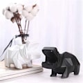 Miniatyrbillede 3 af 5: Flodhest Resin Skulptur til Kunstkontor, Bibliotek, Vinskab til at Tiltrække Held og Rigdom, Hvide Resin Ornamenter