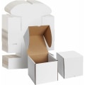 Miniatyrbillede 1 af 5: Hvid papkasse 16x16x16 cm, sæt med 20 forsendelsespapæsker