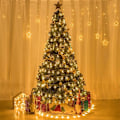 Miniatyrbillede 5 af 5: Snefnug Vindue, 4m 96 LED Gardinlys Julelys med 8 Blinktilstande, LED Snefnug Lysstreng, LED Gardinlys til Jul