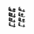 Miniatyrbillede 3 af 5: Robust Skydedør Guide, 8 i 1 Stopper Sort Kulstofstål Forsænket Bunddesign, Gulv og Dørpanel, Justerbar Rulle, Vægmontering