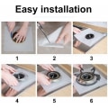Miniatyrbilde 4 av 4: 8 stk gasskomfyr skjermbeskytter non-stick gjenbrukbar beskyttelse gasskomfyr matte, 10,6 x 10,6 tommer sølv svart-