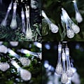 Miniatyrbilde 2 av 5: Julelys, Solcelledrevne Utendørs Julelys Feelykter Kald Hvit 40LED 6.8m Vanndråpe Regnlys Vanntette Lys Hjem Soverom Dekor