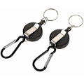 Miniatyrbillede 4 af 5: 2 stk. Badge Reel-ID kortholder Yoyo Ski Retractable Recoil Farve: Sort Antal: 2 stk.
