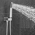 Miniatyrbillede 5 af 5: Brusesæt med håndbruser og slange 1,5M, Håndbruser i fuld kobber Universal Højtryk med 1 Spraytilstande til lavt vandtryk (Kvadratisk)