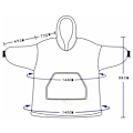 Miniatyrbillede 3 af 5: Oversized Pledd med Hætte Ærmepladde Vinter Sweatshirt Varmt TV Pledd Hættetrøje Blød Plys Frakke Hold Varmt, Komfortabel, Sort