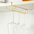 Miniatyrbilde 5 av 5: Vinglassholder, Metall Vinglassstativ Under Skap Stativ Organizer Oppbevaring for Hengende-A
