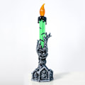 Miniatyrbilde 5 av 5: 2 stk Halloween spøkelseshånd nattlys spøkelsesfestival atmosfære plast eiendeler spøkelseshåndlys neonlys LED-lys stearinlys svart og oransje