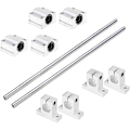 Pikkukuva 3 / 5: x 500 mm lineaarinen akseli Ø 8 mm Vaakasuora lineaarinen ohjain kuulalaakeri + 4 x SK8-tukia + 4 x SCS8UU-laakerikoteloa