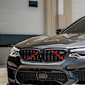 Miniatyrbilde 3 av 5: Rød bil stripe klistremerke deksel ramme for- F20 F22 F23 F30 F32 G20 grill trim striper dekorasjon styling