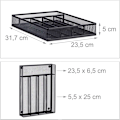 Miniatyrbillede 4 af 5: Bestikbakke i stålnet Metal bestikboks Bestikbakke HxBxD: 5 x 23,5 x 31,7 cm, Sort