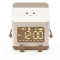 Miniatyrbilde 4 av 5: Melkekartong Vind Alarm Klokke Melkekartong Elektronisk LED Smart Klokke Soverom Sengeside Sovesal Student Klokke Brun