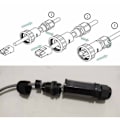 Miniatyrbilde 4 av 5: 2 stk. Skjermet RJ45 Vanntett Cat5/5e/6 8P8C IP67 Ethernet LAN Hane Dobbel Hode Utendørs LAN-kontakt Kobling Hunn til Hunn Adapter