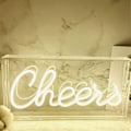 Miniatyrbild 4 av 5: Cheers Neon Skylt USB LED Skylt Skrivbordsljuslåda Cheers Neon Bar Skylt 3D Vägg Neon Varm Ljusskylt för Festdekoration Ljus A