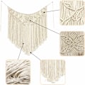 Miniatyrbild 5 av 5: Macrame Väggbonad, Vävd Gobeläng, Modern Chic Vävd Konst, Handgjord Heminredning, Pärlbesatt Väggdekor för Bröllop, Sovrum, Vardagsrum (100 x 96cm) H