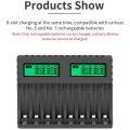 Miniatyrbild 2 av 5: Batteriladdare LCD-display 8 platser Intelligent Smart Laddare för AA/AAA NiCd NiMh Uppladdningsbara Batterier AA AAA Laddare