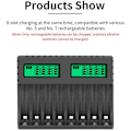 Miniatyrbillede 2 af 5: Batterioplader LCD-skærm 8 slots Intelligent Smart-opladere til AA/AAA NiCd NiMh genopladelige batterier AA AAA-oplader