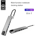 Pikkukuva 2 / 5: USB C -keskitinsovitin, 8-in-1 Mac -lisävaruste USBC -sovitin 4K HDMI, Ethernet, 2 USB 3.0, SD/TF -kortinluku