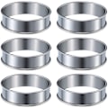 Miniatyrbillede 1 af 4: 6 stk. Muffinringe Dobbelt rullet ring Rustfrit stål Muffinringe Metal Rund ringform til madlavning