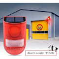 Miniatyrbilde 3 av 5: Vanntett 6LED Bevegelsessensor Lydalarm Solcelleindikatorlys Strobe Lampe Blinkende Lys 110dB Sirene Sikkerhetsalarmsystem for Utendørs Hage Hjem