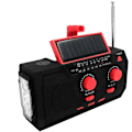 Miniatyrbilde 1 av 5: Solcelledrevet multifunksjons håndsveiv FM/AM værradio nød-LED lommelykt for utendørs camping