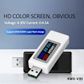 Miniatyrbild 2 av 5: 6 i 1 USB-testare DC4-30V IPS Digital Display Spänning Ström Tid Kapacitetsmätare Detektor för Ström, Spänning, Svart