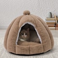 Miniatyrbild 3 av 5: Kattbädd Katt Hus Husdjursbädd Mjuk Kupol Kattbädd Kudde Matta Sovbädd Fyra Säsonger Skydd Varm Vilorum