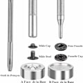 Miniatyrbild 4 av 5: 120-delars Set Lädertryckknappar Kit 6 Färger Metallknappar med 4 st Fixeringsverktyg för Kläder, Läder, Jacka, Denimkläder, Väskor, Armband 2 Storlekar