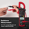 Miniatyrbild 4 av 5: ST201 Automatisk Digital Tångmätare DC/AC Tångmultimeter Spänning Motstånd Diodtestare (Röd)
