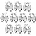 Miniatyrbilde 1 av 5: 10 stk M5 U-formet klemme Wire Rope Clamp U-formede klemmer, rustfritt stål for spenning av wiretau for industri, husholdning, frakt, etc.