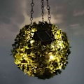 Miniatyrbillede 2 af 5: Vandtæt solcelle lanterne hængende have patio dekoration topiary kugle lampe 25 LED