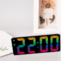 Miniatyrbilde 2 av 5: Digital vekkerklokke med fargerik LED-skjerm, moderne skrivebordsvekkerklokke, LED-klokker for (Modell Hvit Skall-Speil D)