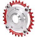 Miniatyrbild 1 av 5: 104BCD E-cykelkedjedrev + Adapter för Tongsheng TSDZ Mid Drive Motor E-cykel Aluminiumlegering Cykelvevparti, Röd 30T