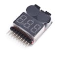 Miniatyrbillede 2 af 4: 1-8s Lipo Batteritester Monitor Buzzer Lavspændingsalarm Spændingskontrol med LED-indikator til Lipo Life LiMn Li-ION-batteri (6 stk.)