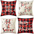 Miniatyrbilde 1 av 5: Juleputetrekk Rustikk Buffalo Plaid Putetrekk for 45X45Cm