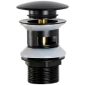 Miniatyrbilde 1 av 5: Universal G1 1/4\" Messing Pop Up Vaskeutløp Pop Up Vaskeutløp med Overløp Overløp, Click-Clac System, Verktøyfri Installasjon, Matt Svart--
