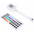 Pikkukuva 1 / 5: 44-näppäiminen infrapunakaukosäädin ja valkoinen infrapunabluetooth-ohjain RGB LED -nauhalle 5050 SMD -valonauhalle