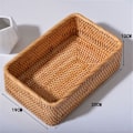 Miniatyrbild 4 av 5: Handvävd Rattan Korg, Frukt Te, Snacks, Bröd, Rektangulär Kosmetisk Förvaringslåda, Hushållsartiklar M