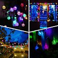 Miniatyrbild 5 av 5: Solcellsdrivna utomhus ljusslingor, 30 söta LED-bubbellampor 6,5m - 8 lägen, vattentät dekoration för utomhus, bröllop, hem, trädgård, uteplats, fest (Multi)