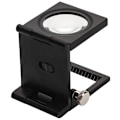 Miniatyrbillede 1 af 5: Dobbelt LED-lampe, optisk glas, lup med sort maling i fuld metal, tredobbelt spejlup