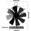 Miniatyrbilde 3 av 4: 8-bladet veggmontert peisvifte 70-375°C 2800 o/min Luftvolum 80-170CFM med krok for vedovn energisparende