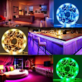 Miniatyrbild 3 av 5: LED-ljus med färgväxlande musiksynkronisering RGB-lampor 44 infraröd fjärrkontroll LED-lampor för fest 5M