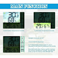 Miniatyrbild 2 av 5: Trådlös väderstation med utomhussensor digital termometer och hygrometer inomhus utomhus justerbar bakgrundsbelysning med stor LCD-skärm för hemmet