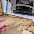 Miniatyrbild 3 av 4: Lamello Typ 0 Monteringsskenor, 100 stycken, Platta Bokträpinnar, Perfekt för Träfräs/Skenfräs (47 x 15 x 4 mm)