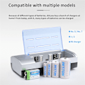 Miniatyrbillede 2 af 4: 1/2/5/7/9V NiMH Batteriopladningsboks med 6 Slots LED Multi-lader til AA/AAA/C/D Type EU Stik