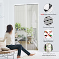 Miniatyrbillede 3 af 5: Magnetisk skærmdør 90x210cm Anti-fluenet klæbestrimmel Automatisk lukning Ultra fint mesh Nem værktøjsfri installation til børn og kæledyr, Hvid