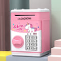 Miniatyrbilde 1 av 2: Elektronisk Pengeboks for Barn - Digital Spargris med Passord - Stor Elektrisk Pengeboks for Mynter og Sedler - Mini minibank Automatisk Sparing Mac