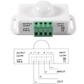 Miniatyrbild 2 av 5: DC 12V/24V 8A Kropp Infraröd PIR Rörelsesensor Switch LED Auto Ljusremsa, PIR Sensor LED Rörelsesensor Switch